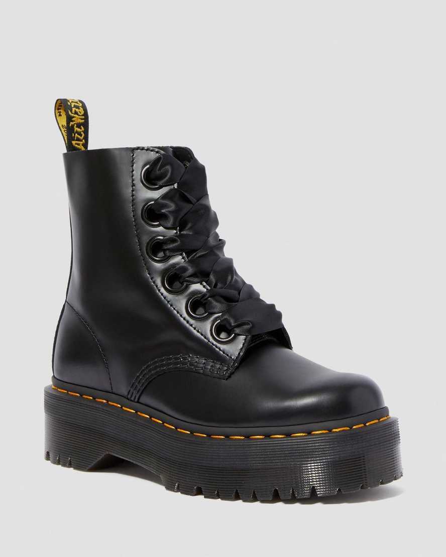 Dr. Martens Molly Nahka Naisten Platform Nilkkurit - Mustat Nilkkurit [139-PKCNFH]